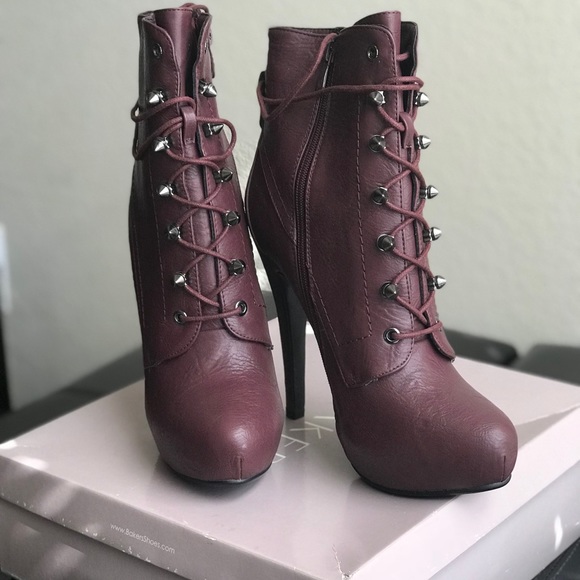 Bakers Shoes - Brand New Burgundy Bakers Heeled Booties